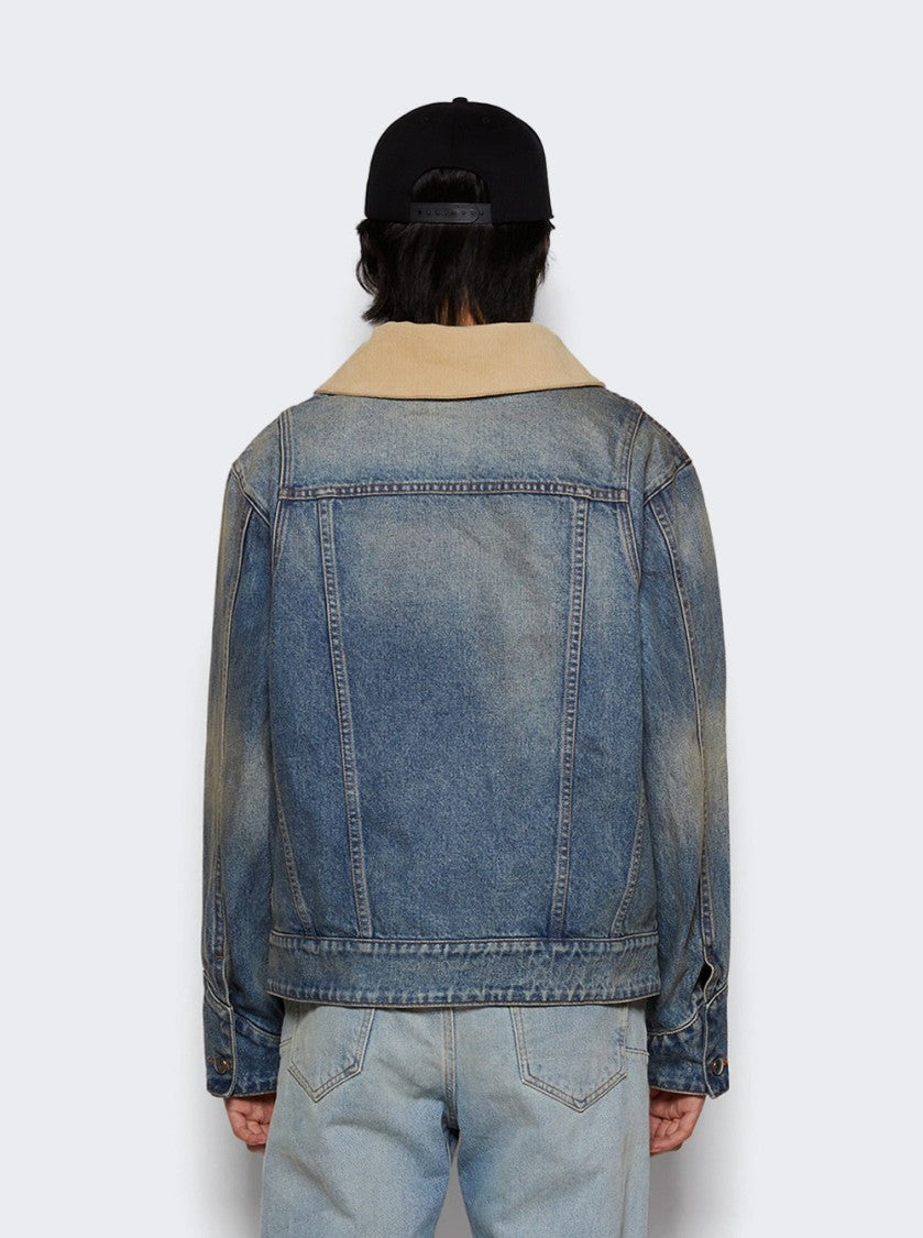 Rhude Western Zip Up Denim Jacket Indigo