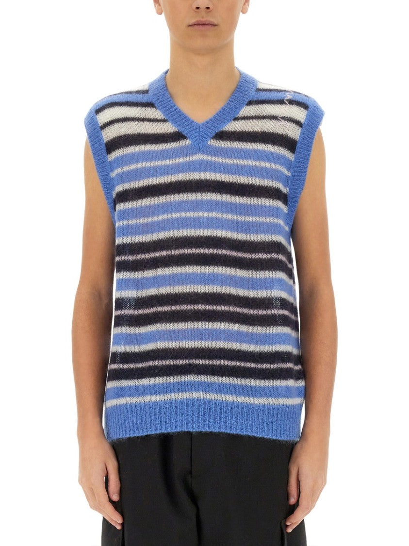 Marni Striped Mohair Blend Vest