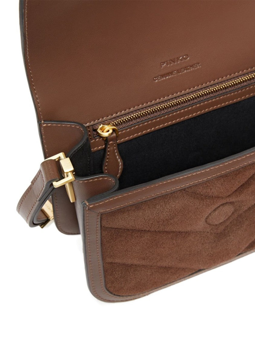 Pinko Medium Suede Texture Shoulder Bag