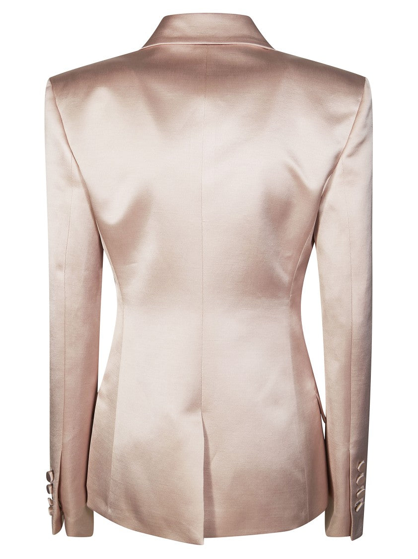 The Andamane Lustrous Single Button Notched Lapel Blazer