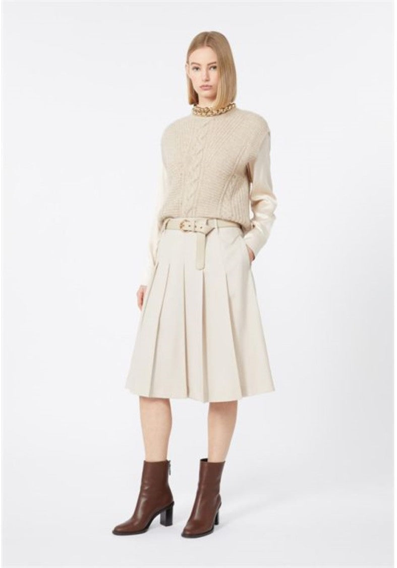 Max Mara Structured Midi Skirt With Elegant Pleats