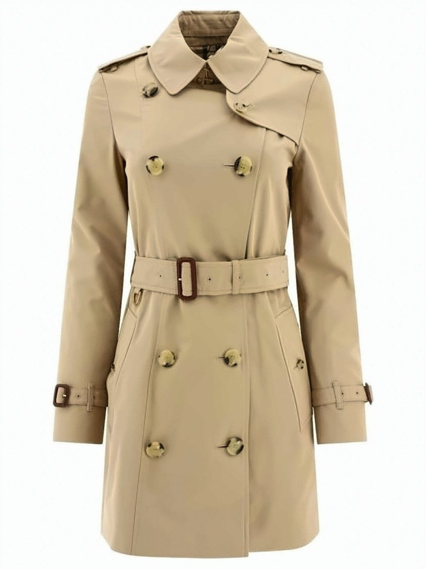 Burberry Belted Classic Trench Coat With Double-Breasted Front