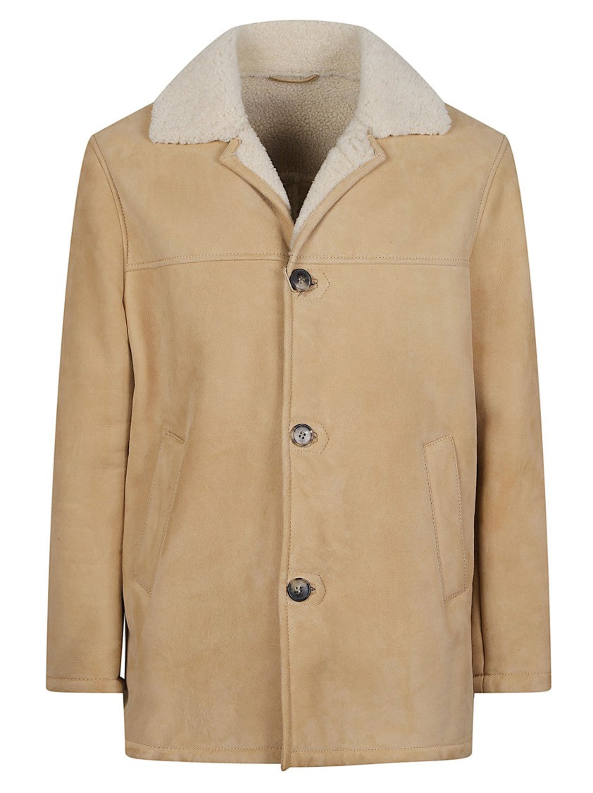 Stewart Steve-Velvet Smooth Leather Shearling Collar Jacket