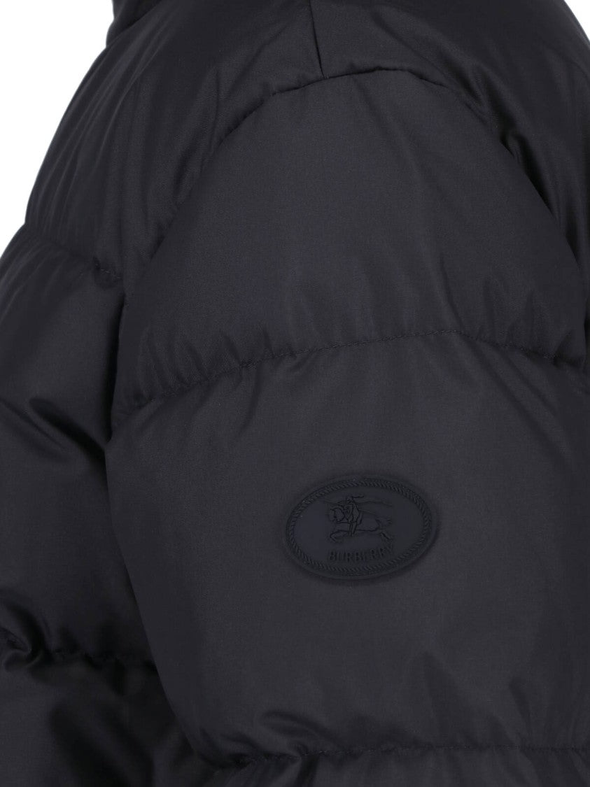Burberry Black Hooded Check Down Jacket