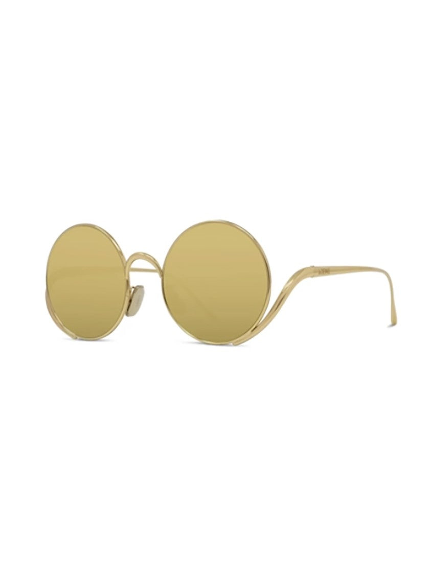 Loewe Lw40187u Oval Amber Metal Sunglasses