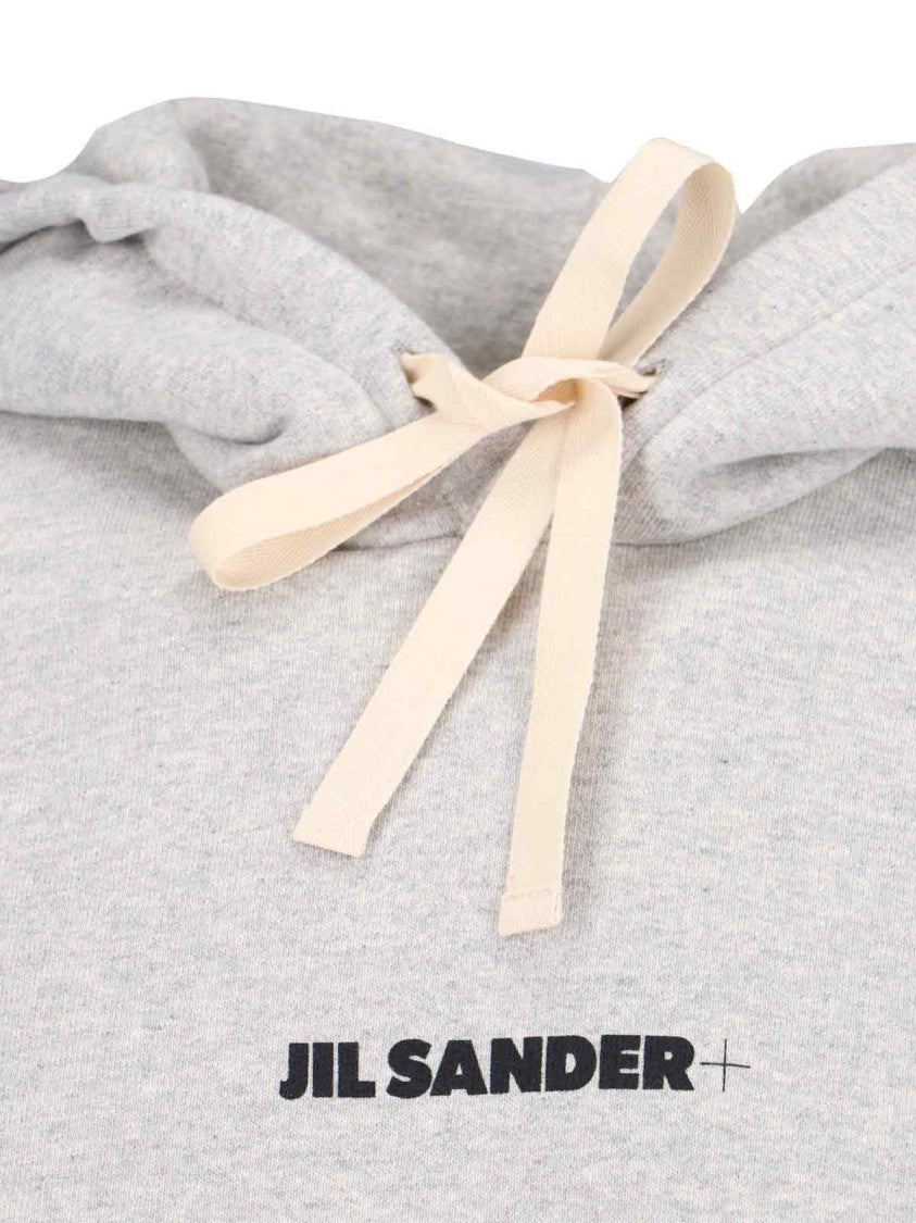 Jil Sander Logo Hooded Sweatshirt – Grey