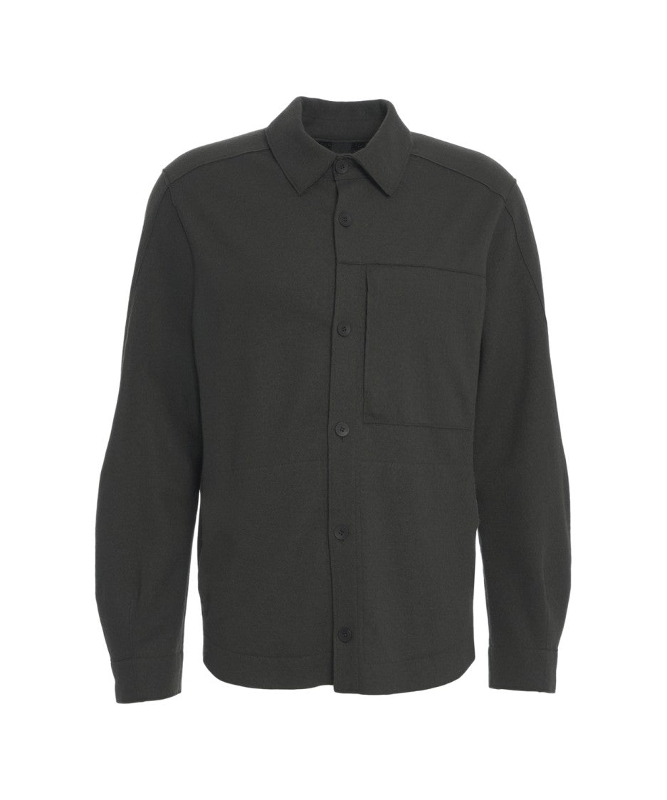 Transit Lana Vergine Overshirt With Classic Collar And Button Closure
