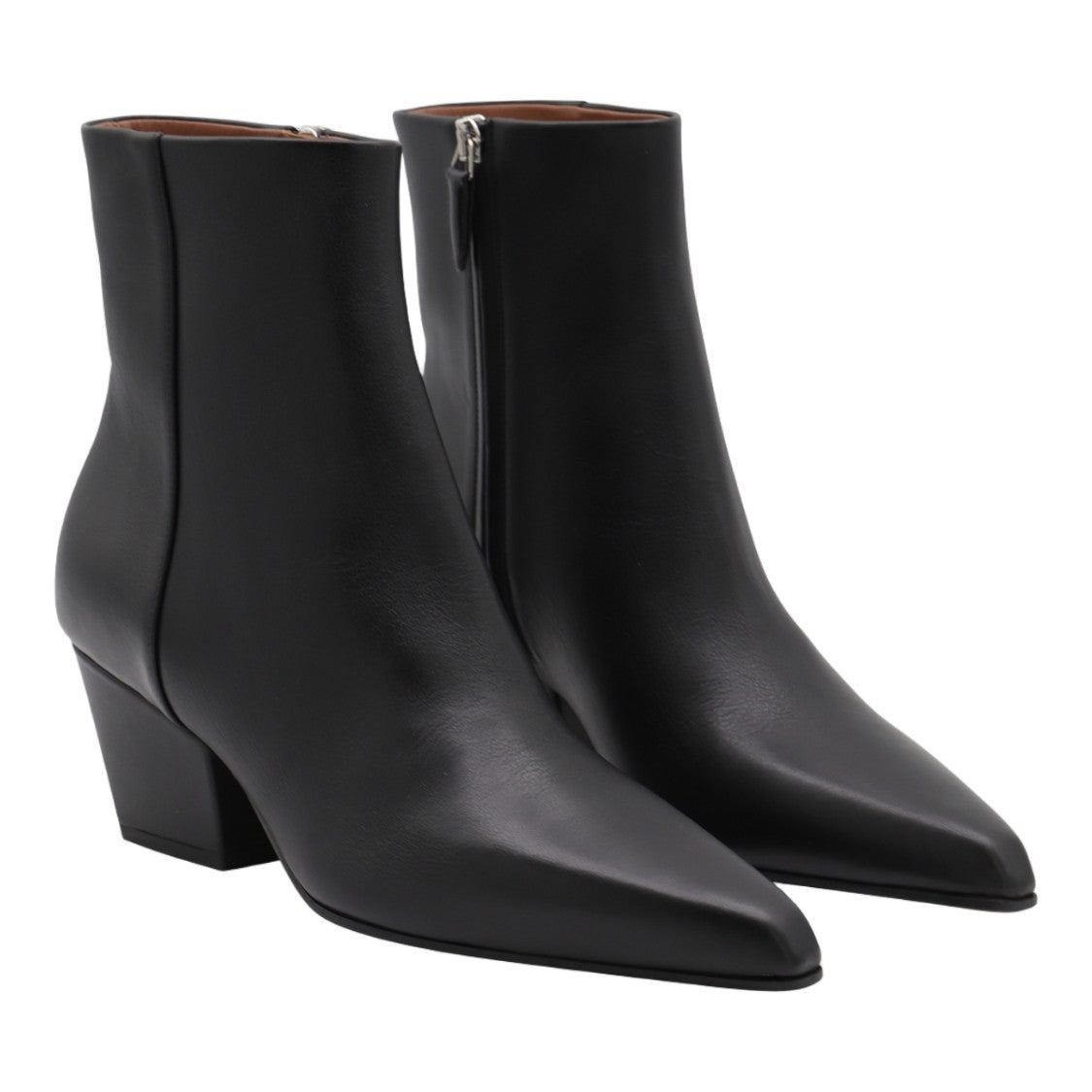 Paris Texas Pointed Toe Ankle Boots With Mid-Height Block Heel