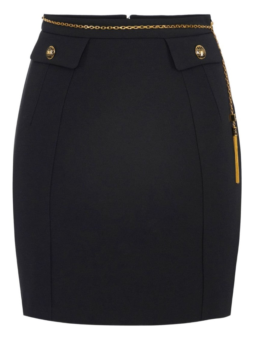 Elisabetta Franchi Fitted Mini Skirt With Gold Accents