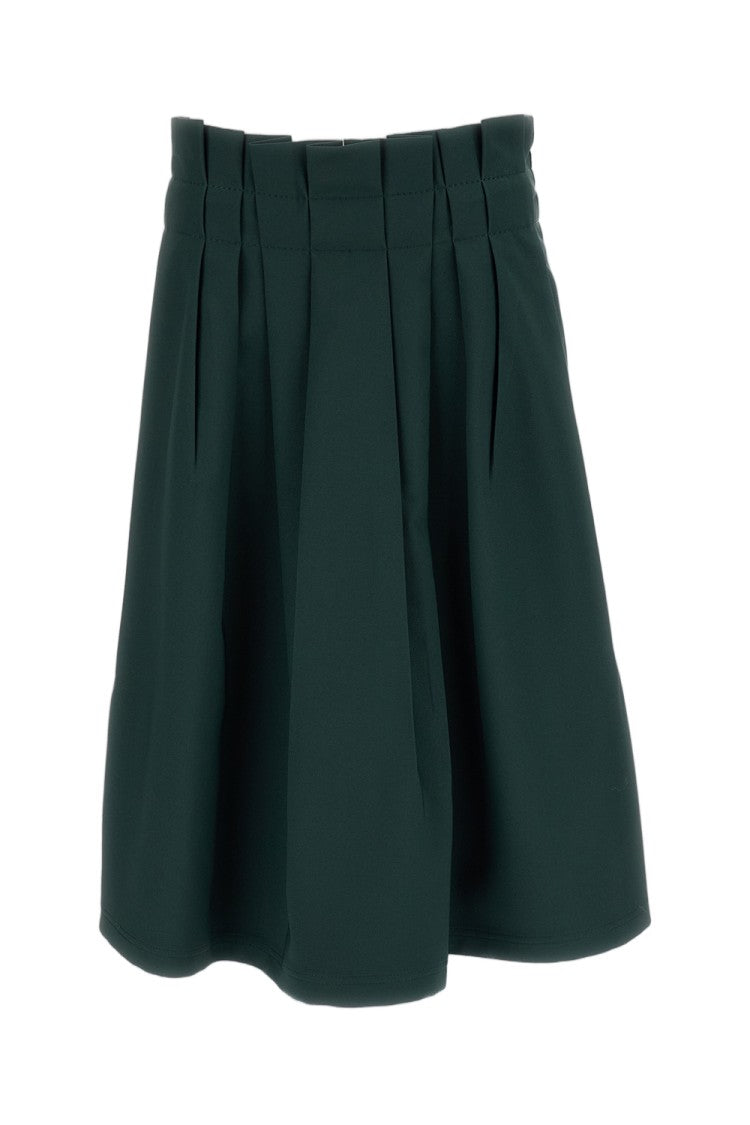 Marni Green Pleated Fabric Midi Skirt