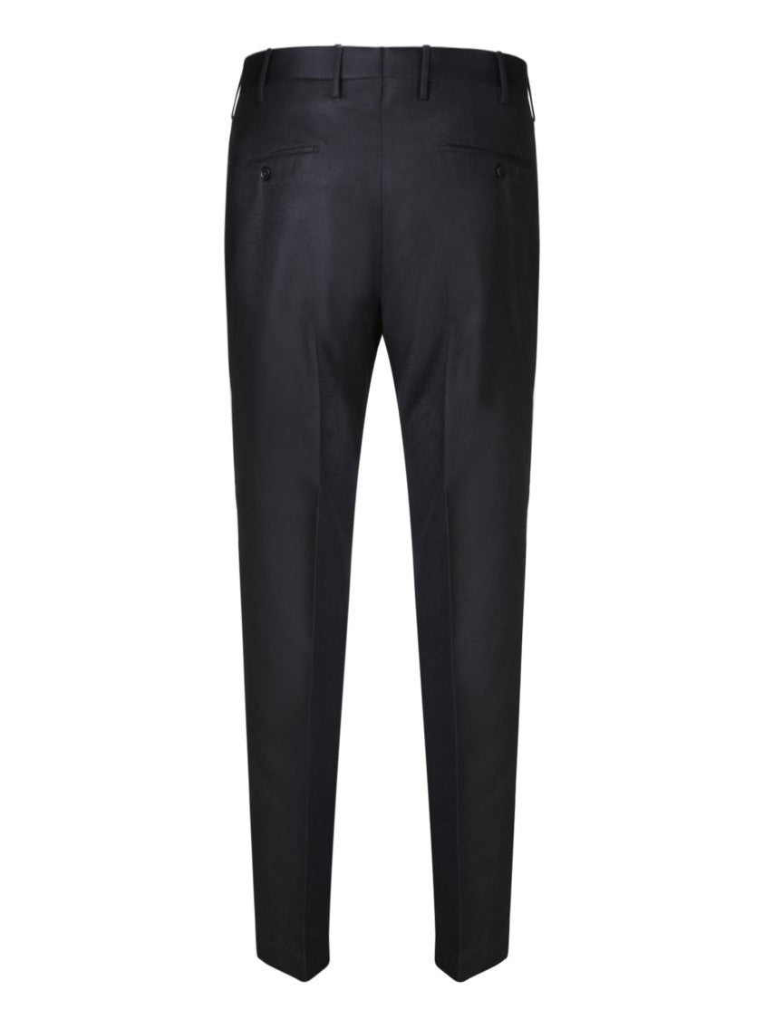 Incotex Black Virgin Wool Tailored Trousers