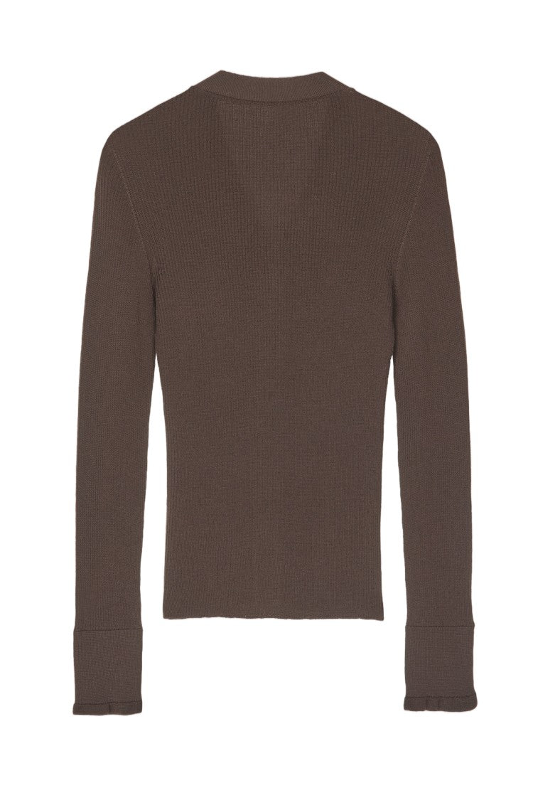 Cecilie Bahnsen Ribbed Merino Wool Cardigan With Decorative Flower Buttons