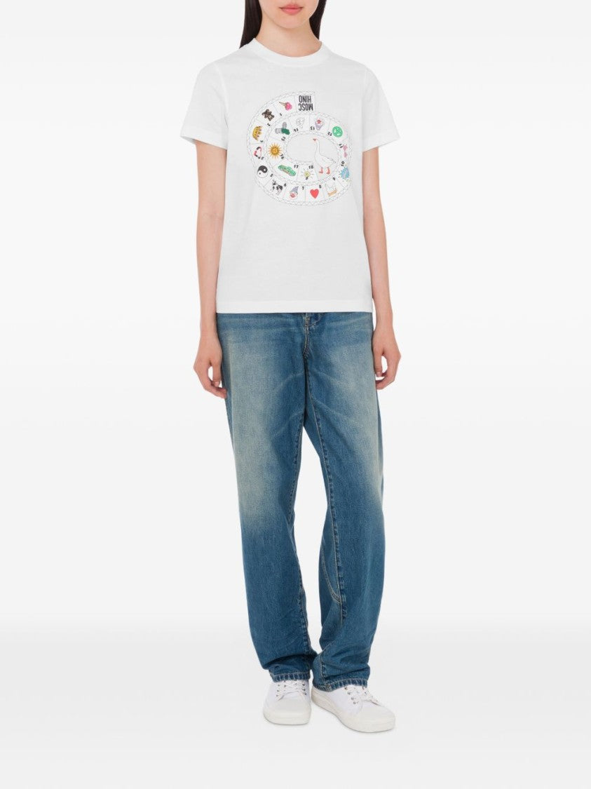 Moschino White Silk And Nylon Casual Top