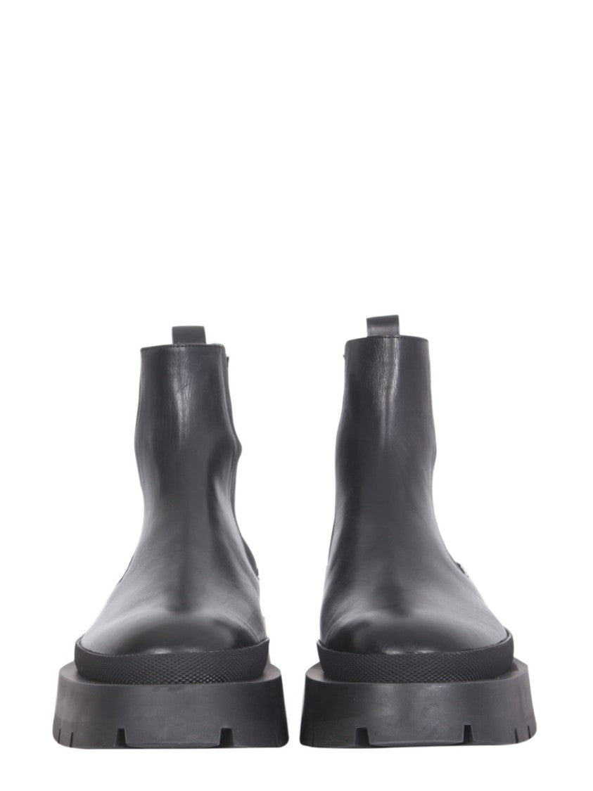Jil Sander Black Leather Block Heel Ankle Boots