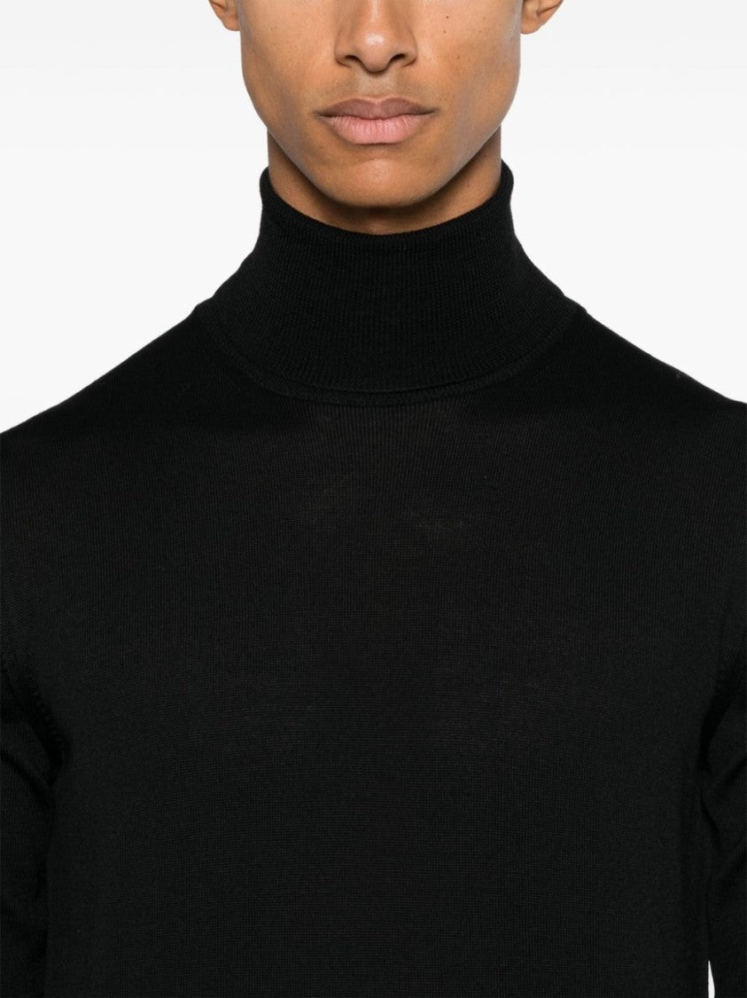Roberto Collina Black Turtleneck Sweater