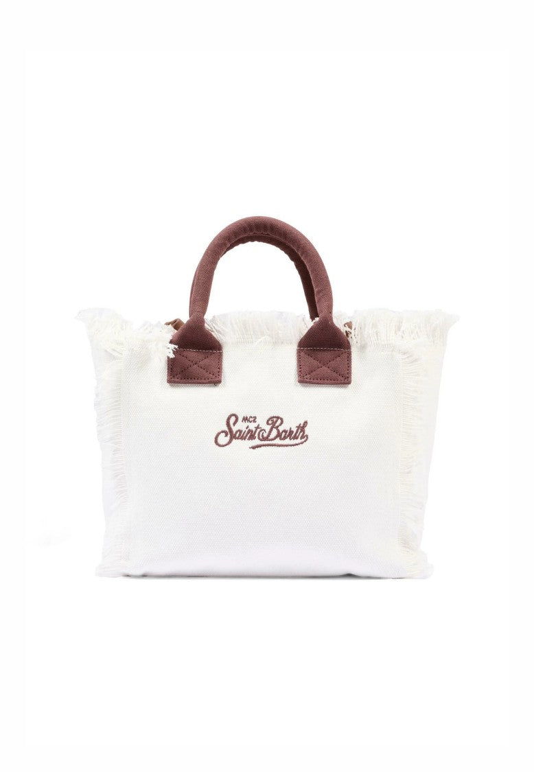 Mc2 Saint Barth White Colette Cotton Handbag