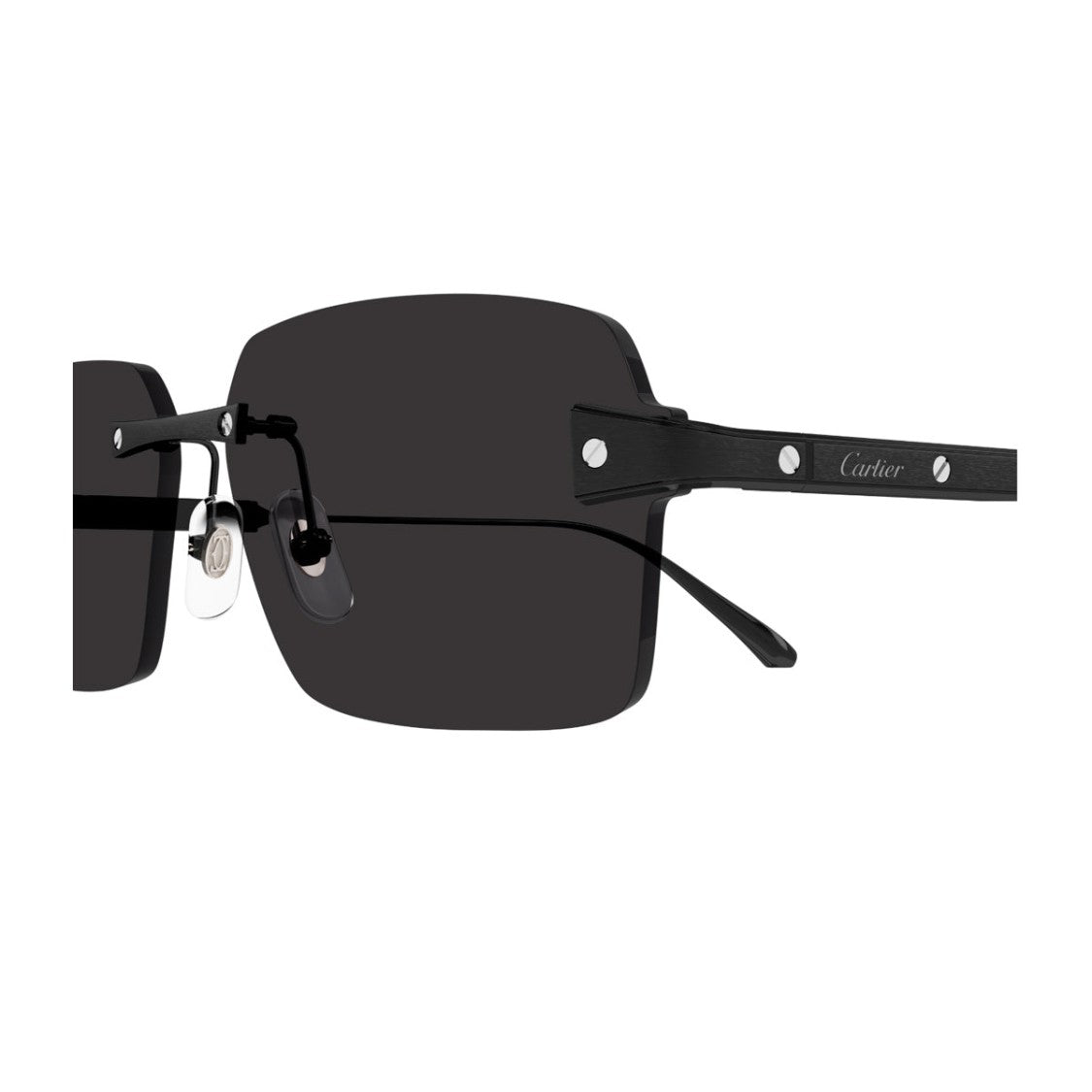 Cartier Santos De Cartier Black Smoke Titanium Sunglasses