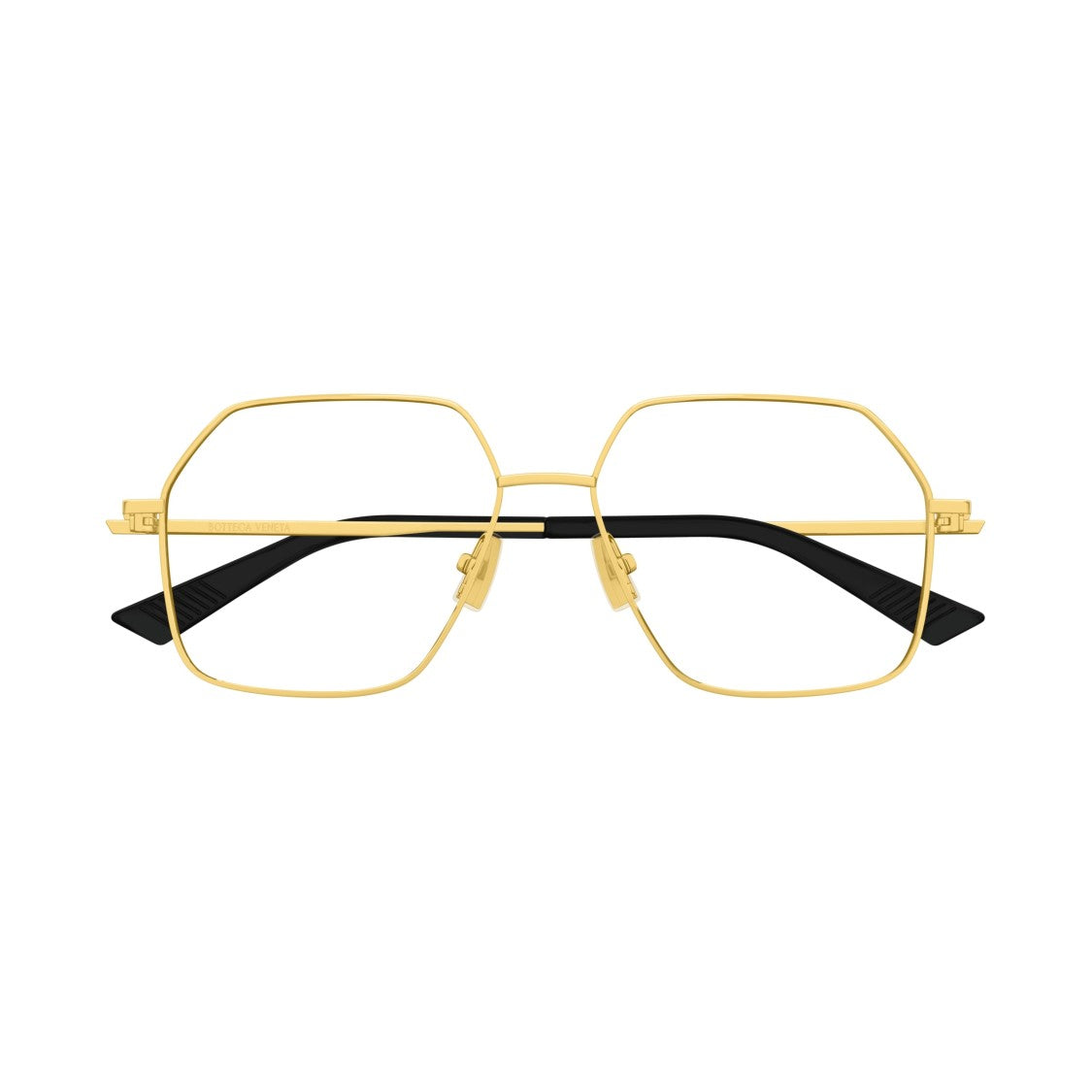Bottega Veneta Bv1332o Geometric Oversized Square Frame Metal Eyeglasses