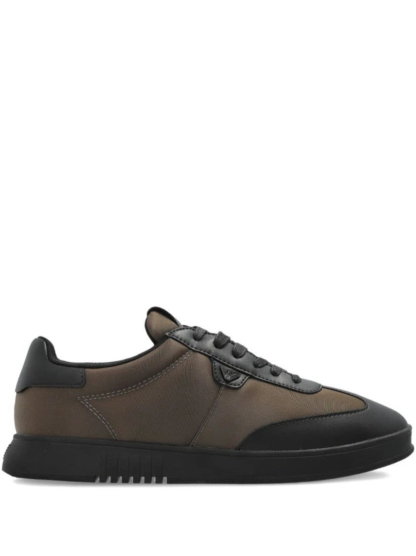 Emporio Armani Low-Top Sneakers With Leather