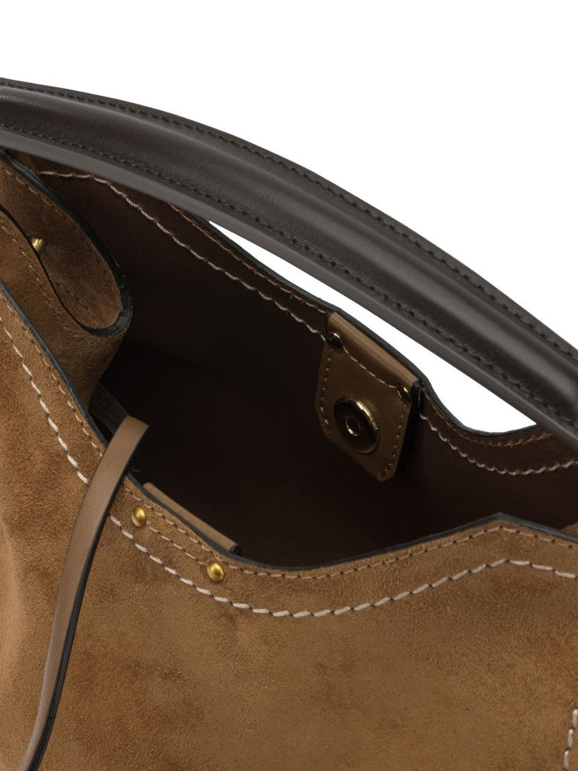 Gianni Chiarini Structured Suede Shoulder Bag With Detachable Strap