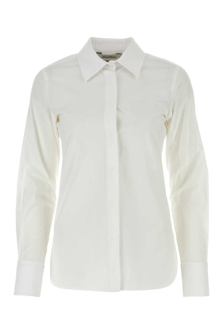 Max Mara White Stretch Poplin Shirt