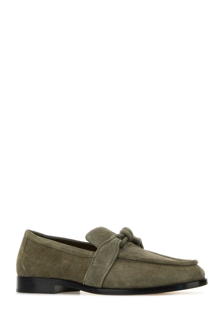 Bottega Veneta Astaire Loafers In Sage Green Suede