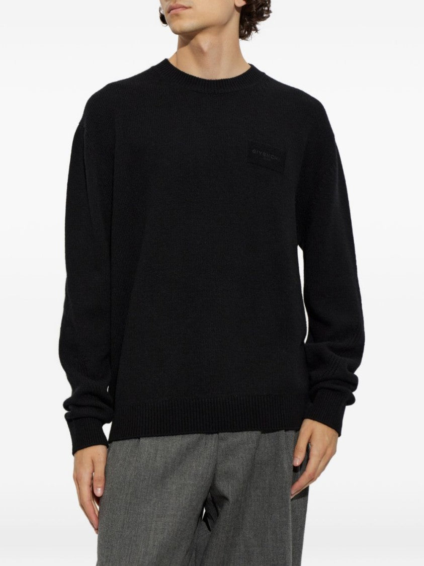 Givenchy Black Wool-Cashmere Crewneck Sweater