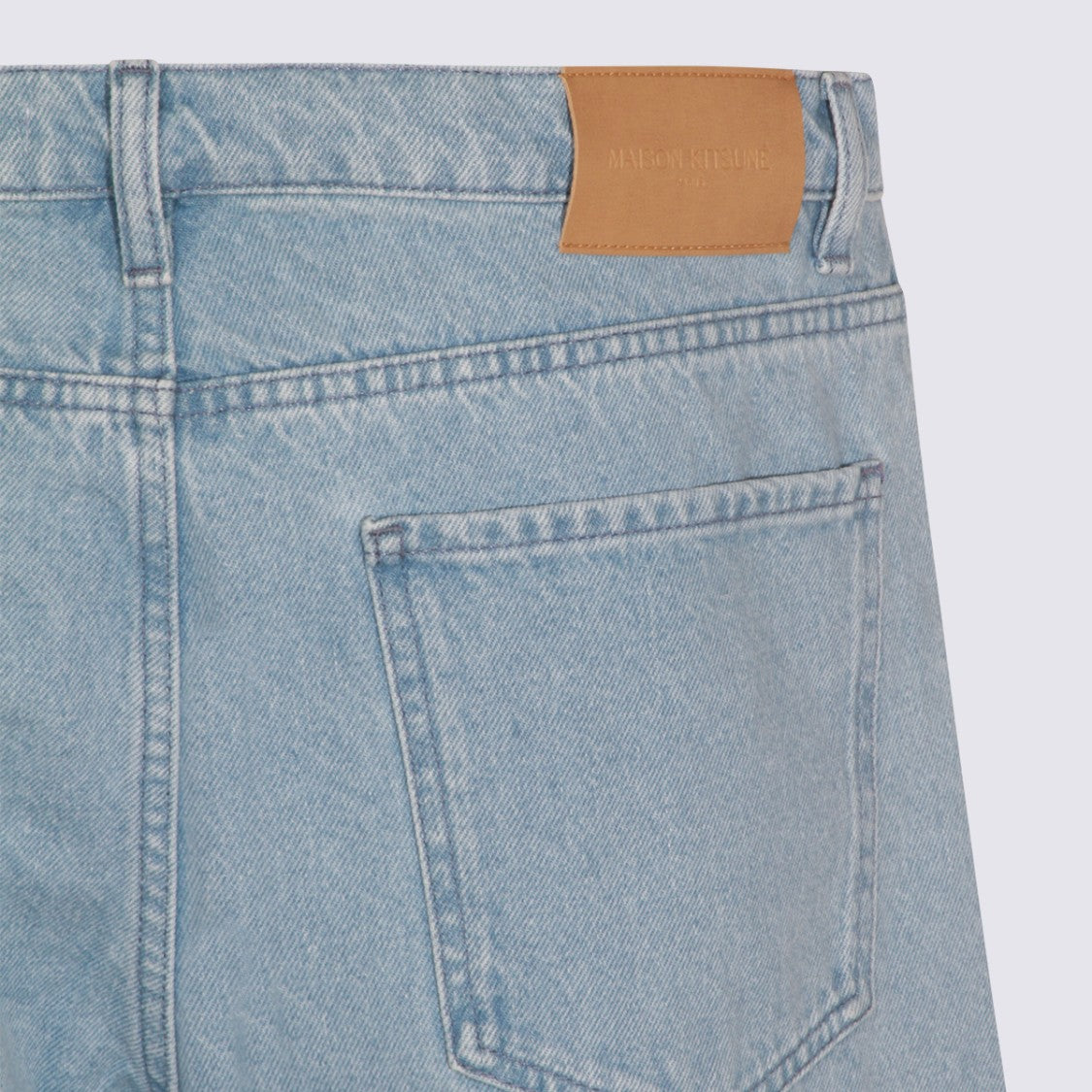 Maison Kitsuné Light Blue Straight-Leg Jeans With Traditional Five-Pocket Design