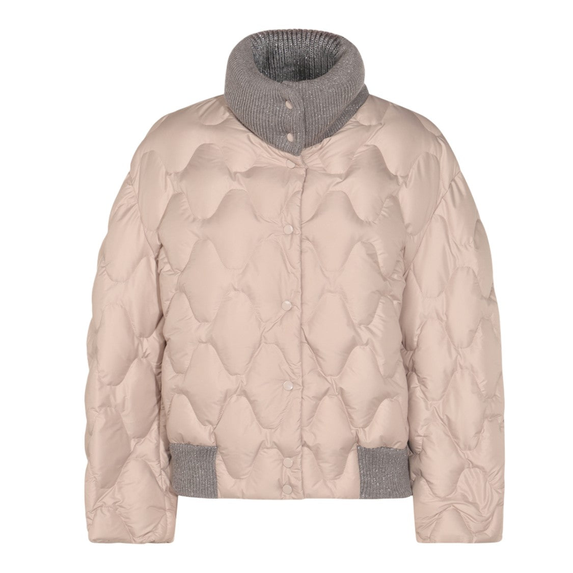 Fabiana Filippi Quilted Short Coat With Ribbed Knit Details