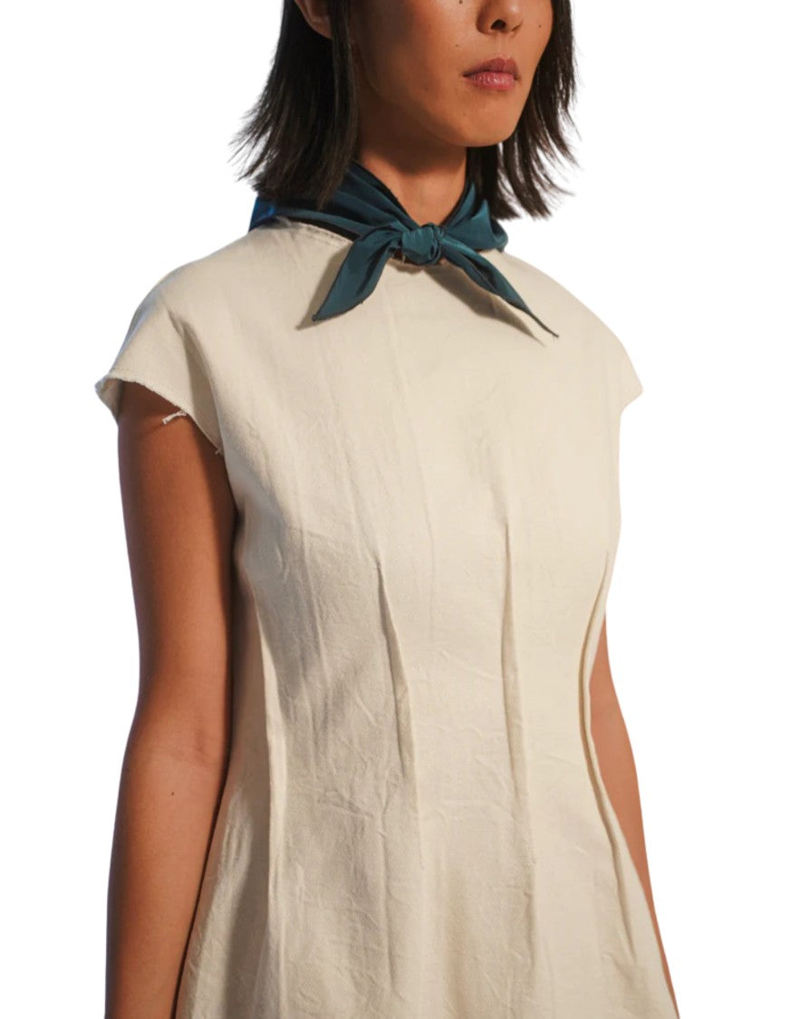 Cape Concept Structured Riso Midi Dress In 100% Japanese Cotton