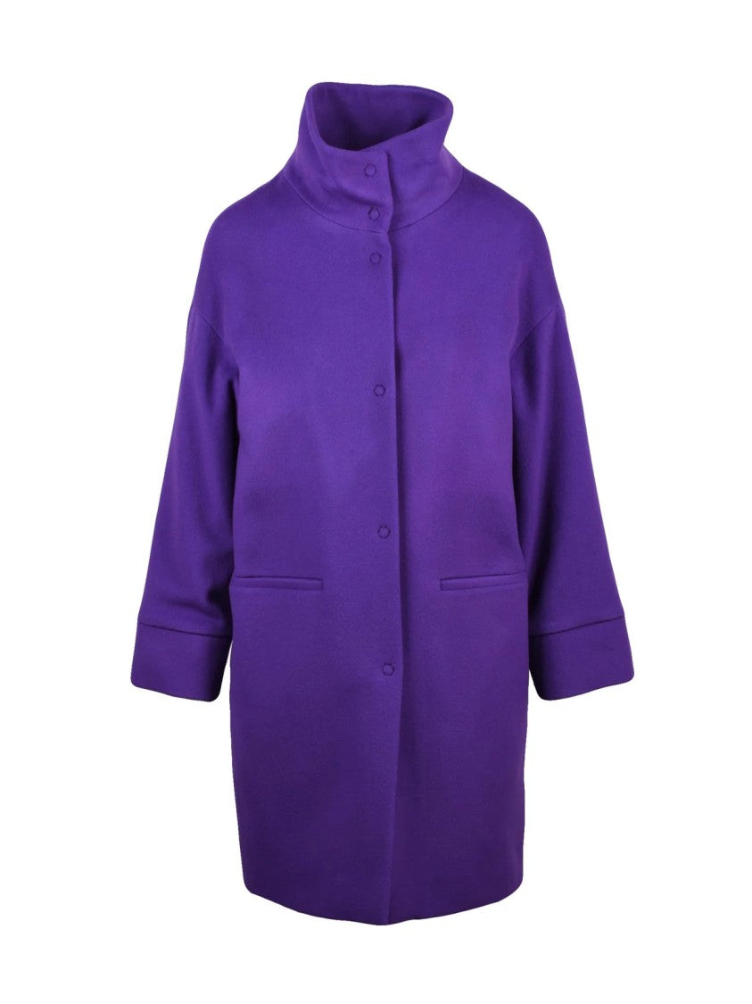 Oliver Horigamy Purple Virgin Wool-Blend Coat