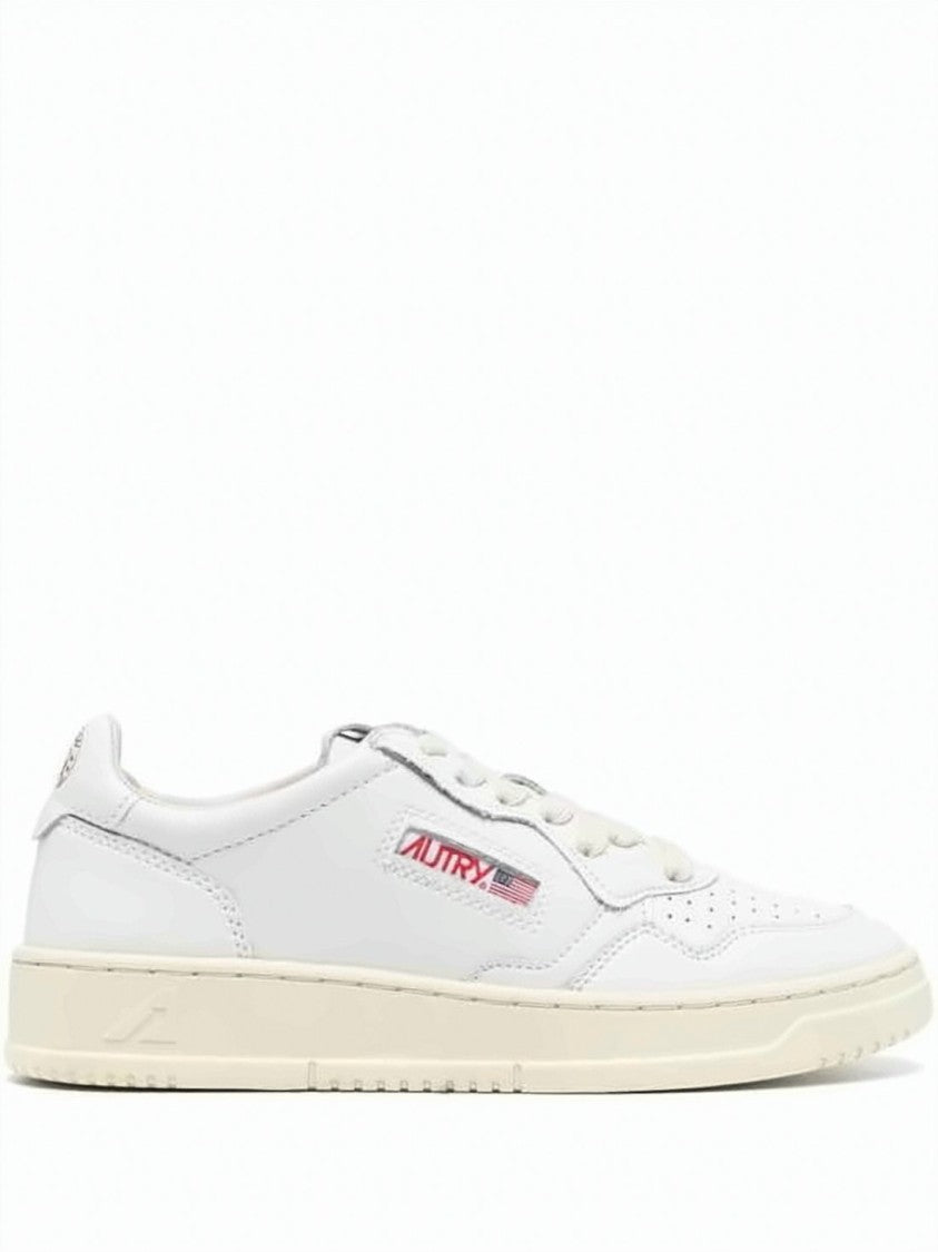Autry Perforated Leather Low-Top Sneakers With Classic Lace-Up Design