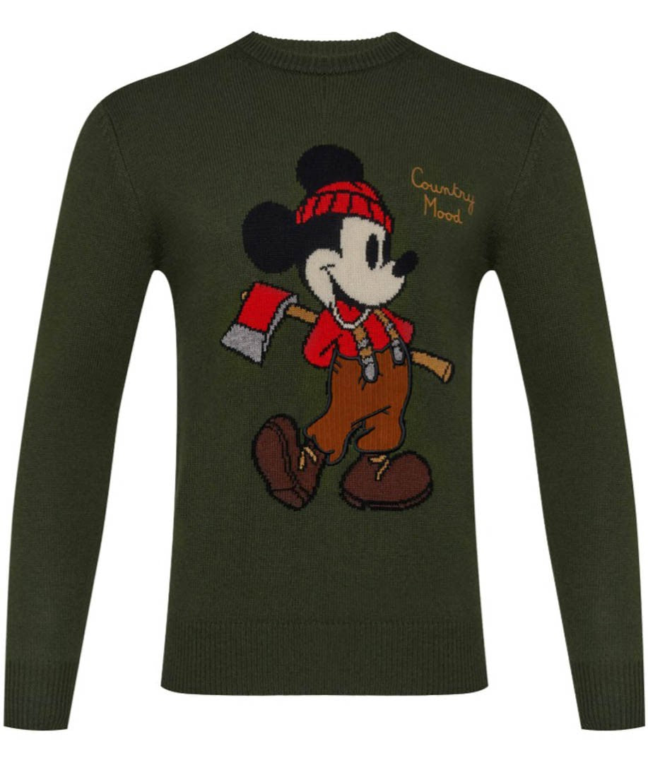 Mc2 Saint Barth Topolino Print Sweatshirt In Fresh Green