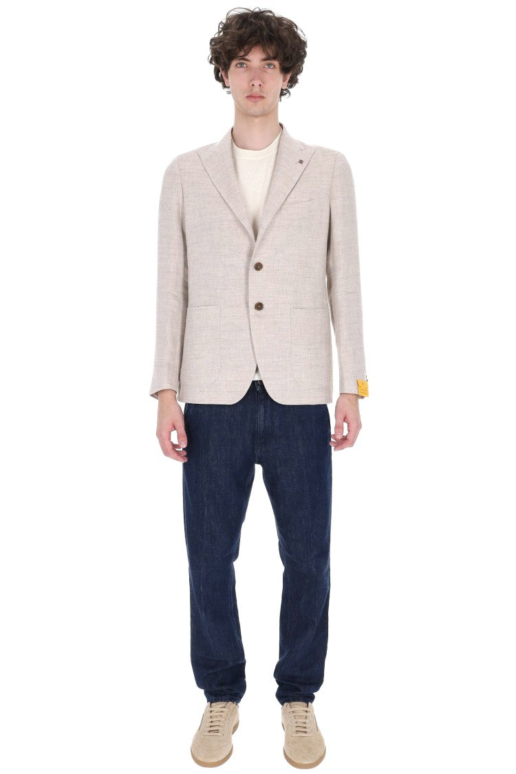 Tagliatore Montecarlo Herringbone Linen-Wool Blazer