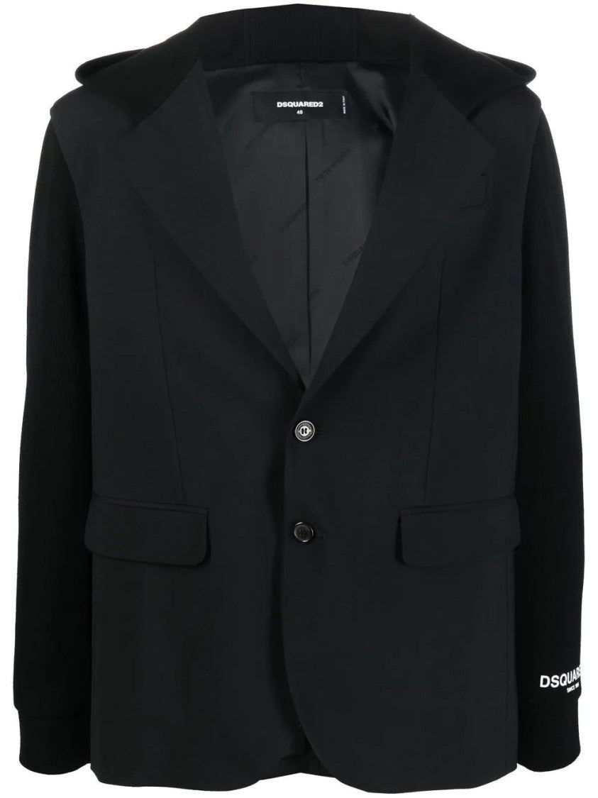 Dsquared2 Tailored Black Wool Blend Blazer