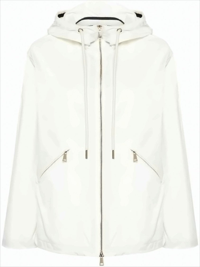 Moncler White Jacket With Front Zipper