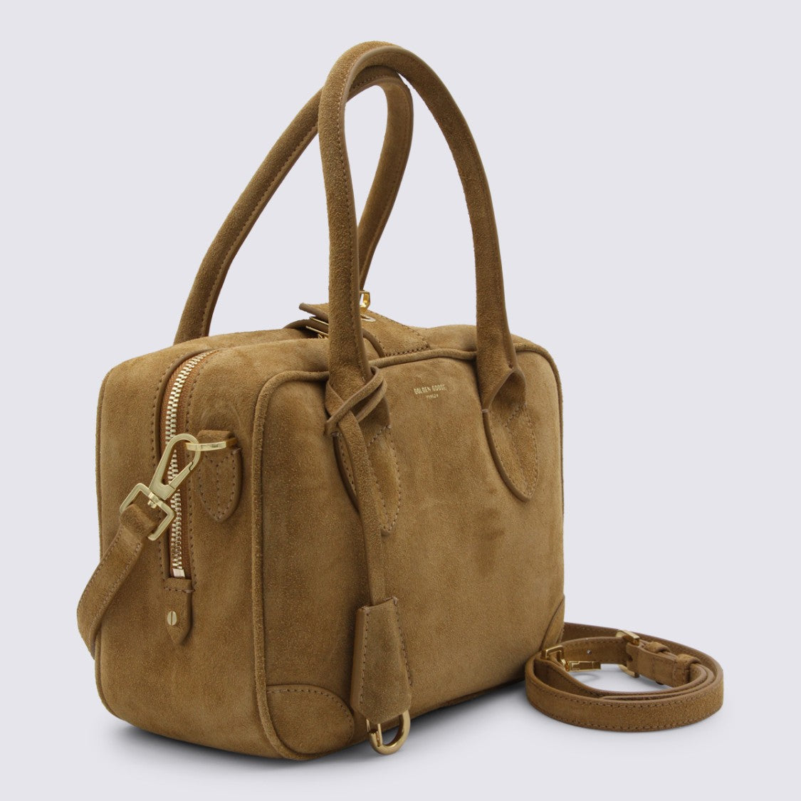 Golden Goose Camel Suede Structured Handbag