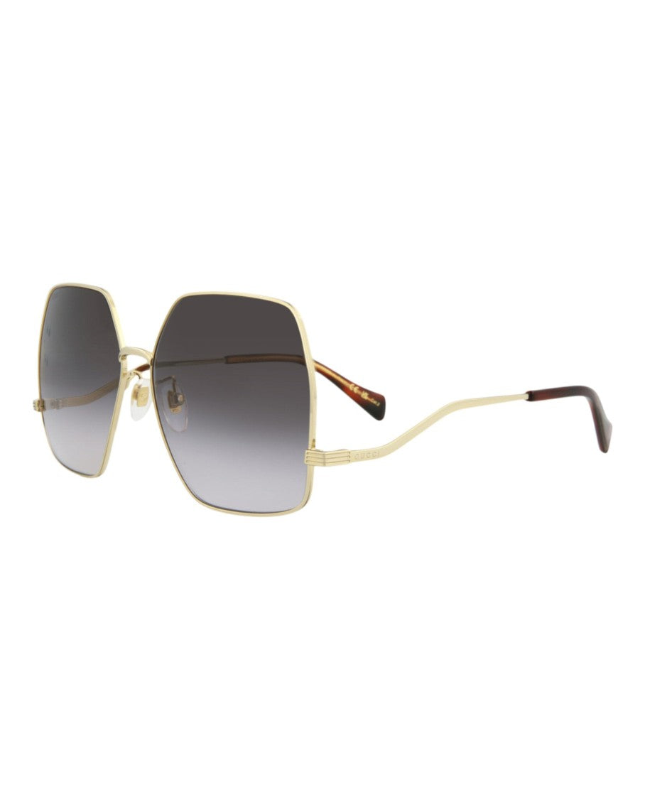 Gucci Square/Rectangle-Frame Metal Sunglasses