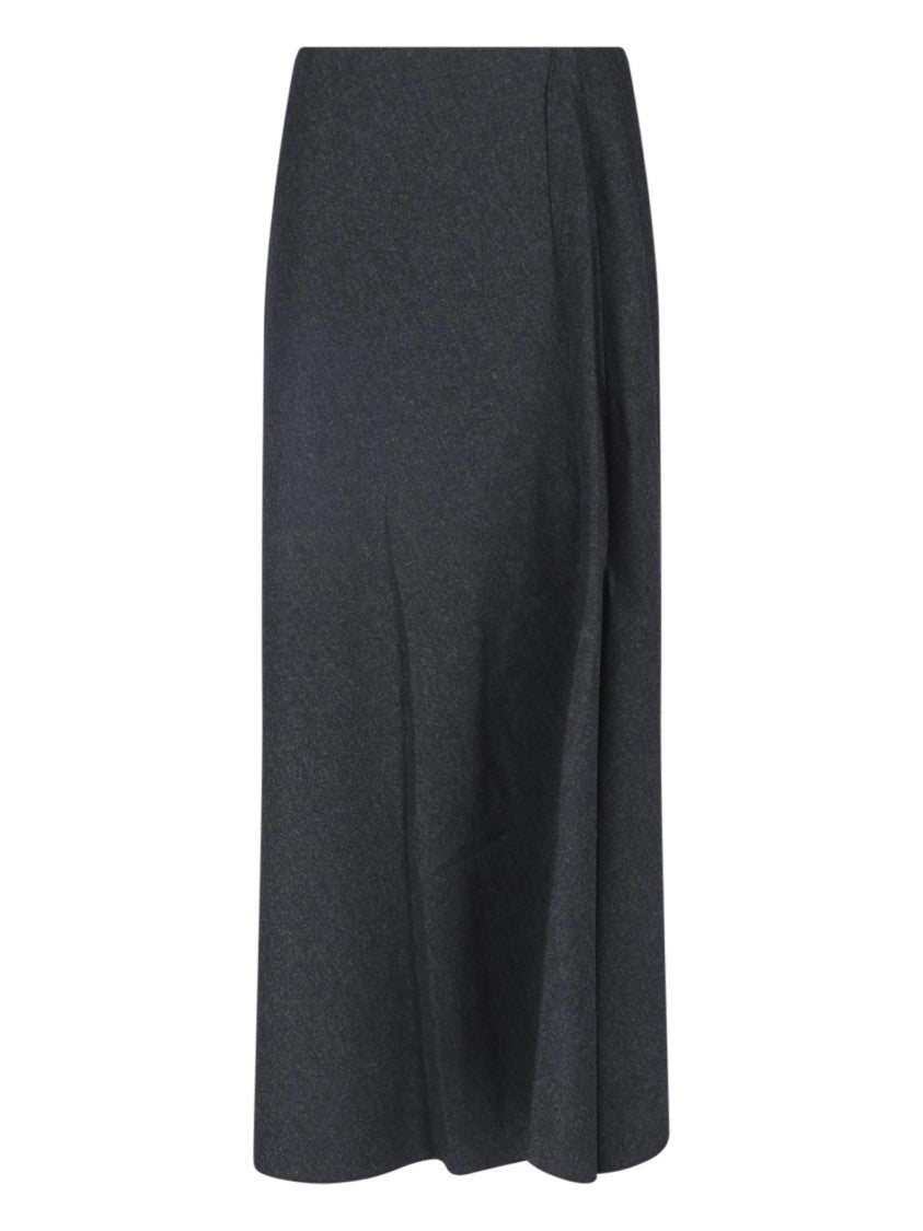Giorgio Armani Grey Virgin Wool Midi Skirt