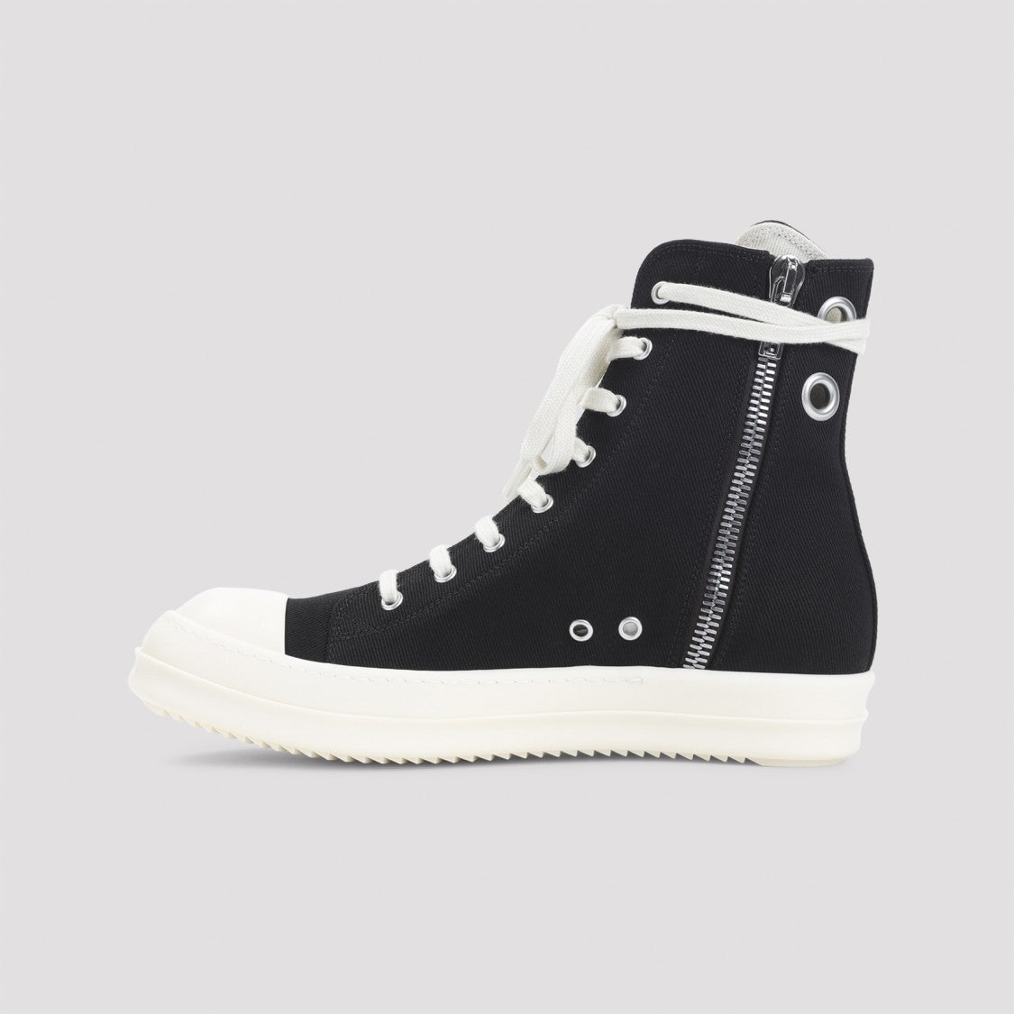 Drkshdw By Rick Owens High-Top Canvas Sneakers With Side Zipper