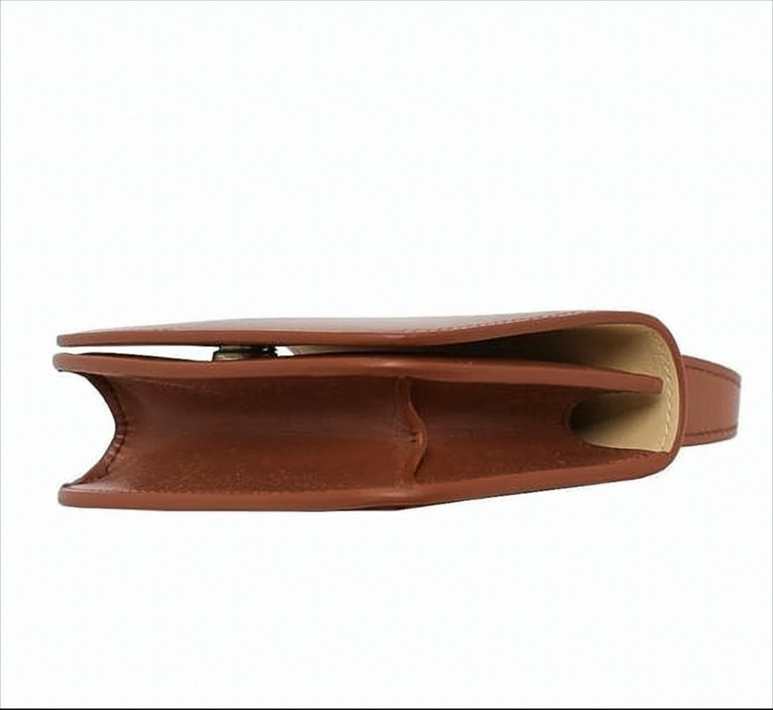 Jil Sander Structured Brown Calf Leather Shoulder Bag