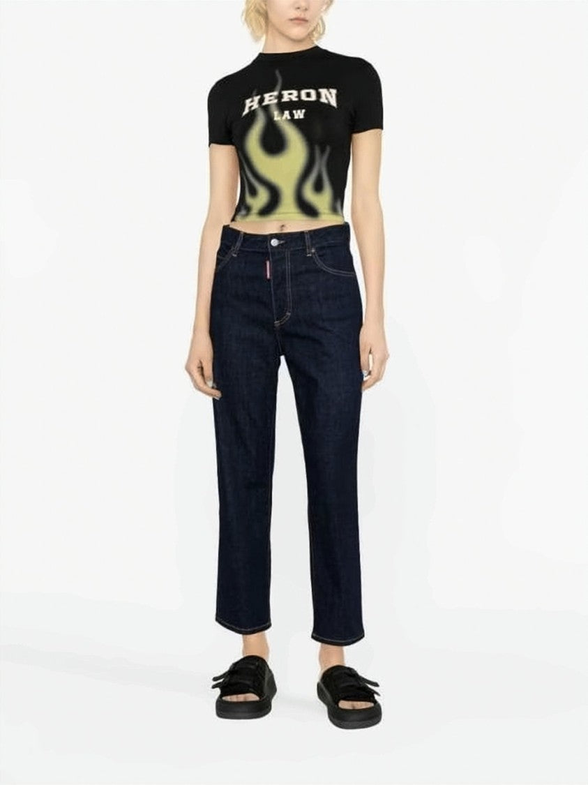 Dsquared2 Straight-Leg Denim Pants With Mid-Rise Waist