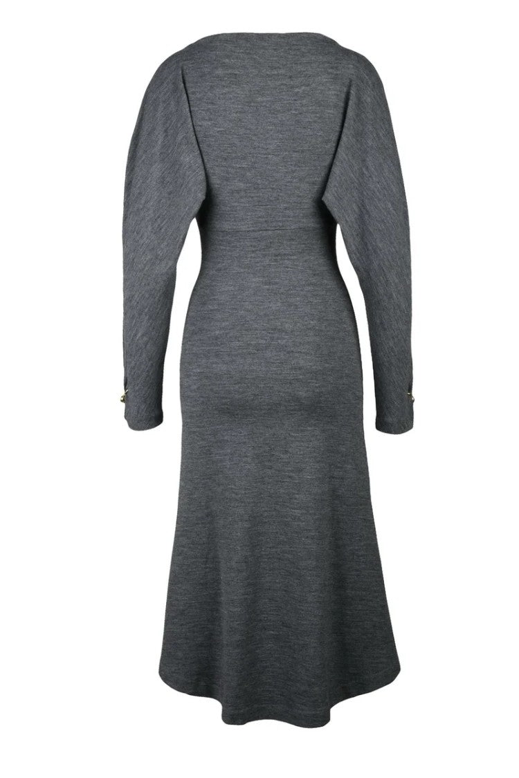 Philosophy Di Lorenzo Serafini Long Wool Dress Grey - Grey