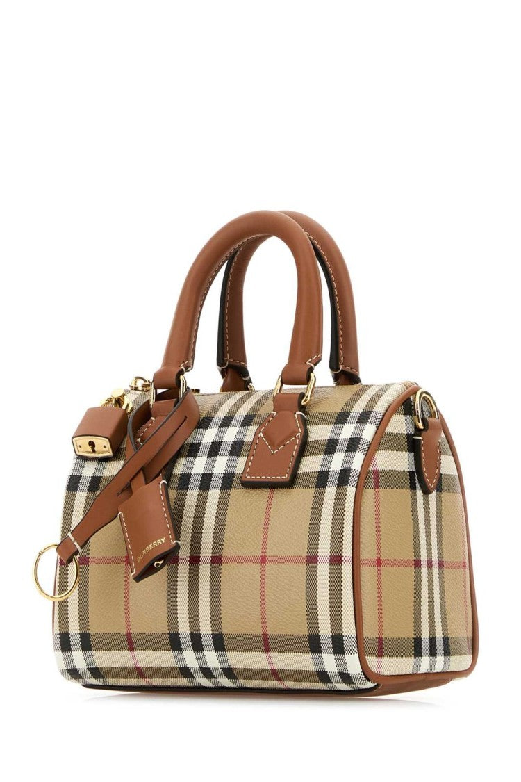 Burberry Structured Shoulder Bag With Classic Check Pattern
