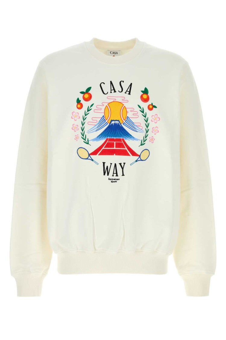 Casablanca White Cotton Sweatshirt