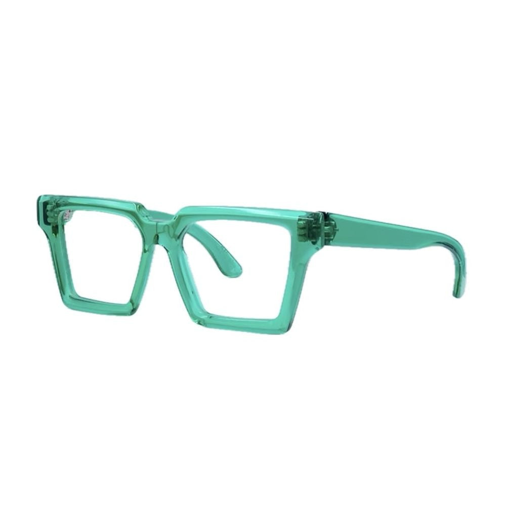 Panetti Eyewear Krystal Flash Geometric Transparent Green Acrylic Sunglasses