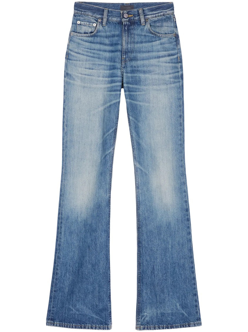 Haikure Flared Trousers In Medium Blue Organic Cotton Denim