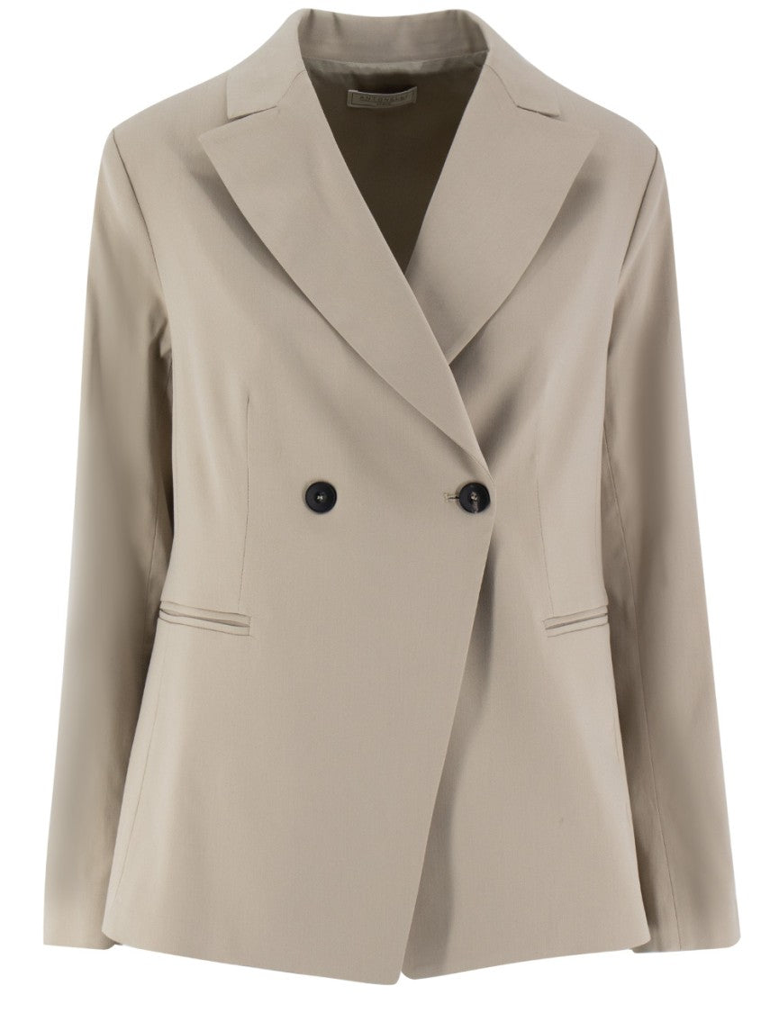 Antonelli Double-Breasted D.Beige Jacket With Elegant Lapels