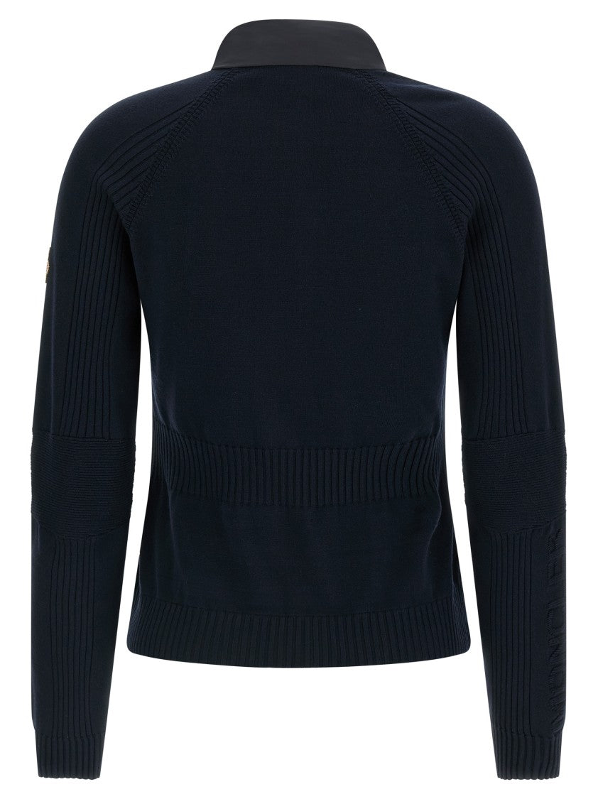 Moncler Grenoble Quilted Goose Feather Padded Cardigan With Stretch Viscose Blend Design