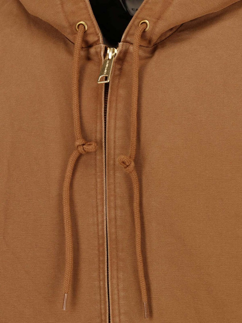 Carhartt Wip Brown Og Active Organic Cotton Hooded Jacket